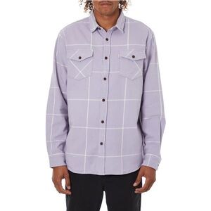 Katin Monty L/S Flannel Shirt Men M Lavender Plaid Pattern